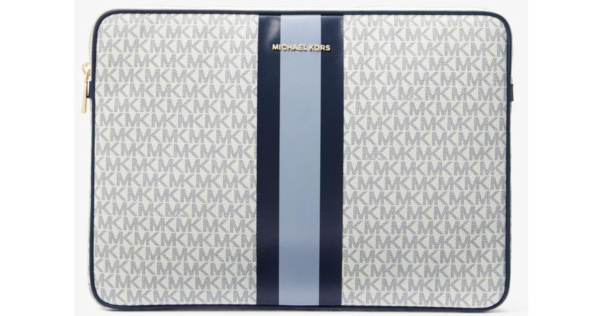Michael Kors Jet Set Logo Stripe 13 Inch Laptop Case in Blue Lyst UK