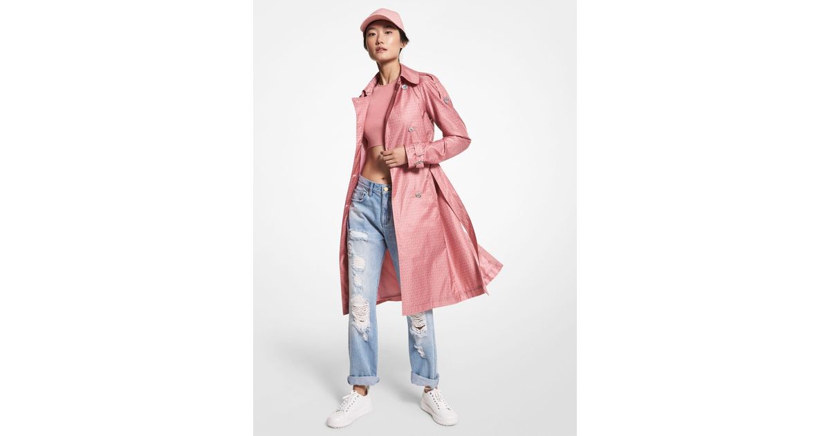 Sateen trench top coat michael kors