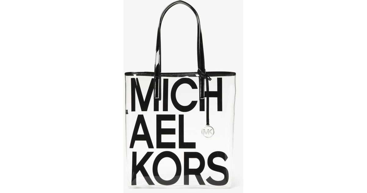 ejemplo níquel lantano Bolso tote The Michael grande transparente con estampado gráfico de  logotipo Michael Kors de color Negro | Lyst