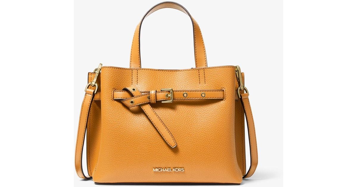 michael michael kors emilia large pebbled leather satchel