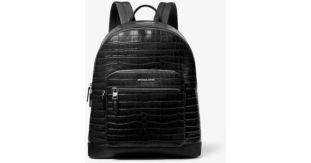 Michael Kors Cooper Crocodile Embossed Leather Backpack Michael Kors Hudson Crocodile Embossed Leather Commuter  main image 3