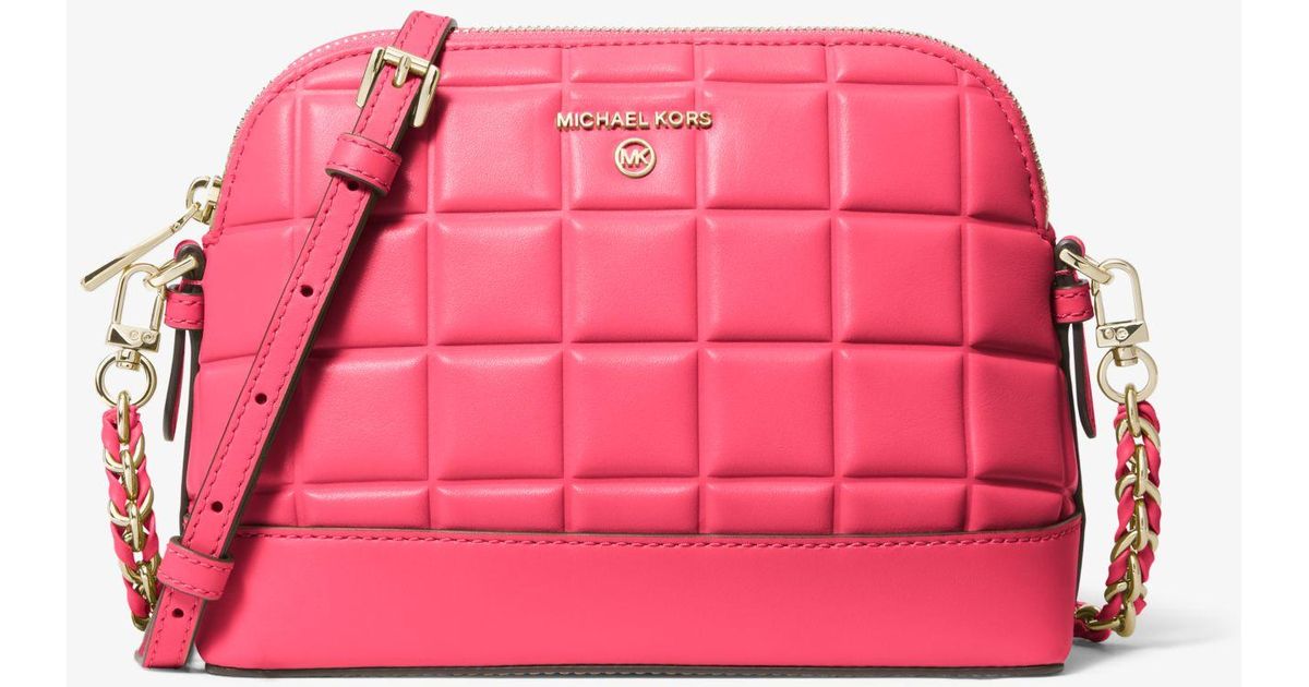 Michael Kors Large Quilted Leather Dome Crossbody Bag in Red Lyst Canada