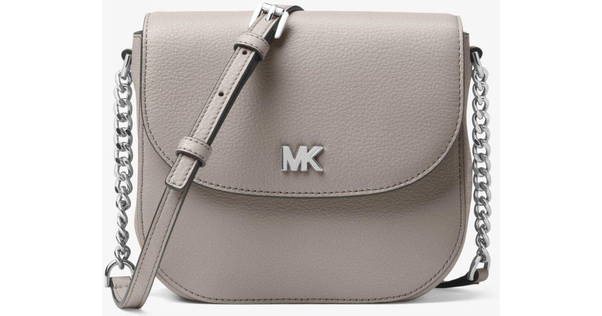 Michael Kors Mott Leather Dome Crossbody Bag in Pearl Grey (Grey) Lyst