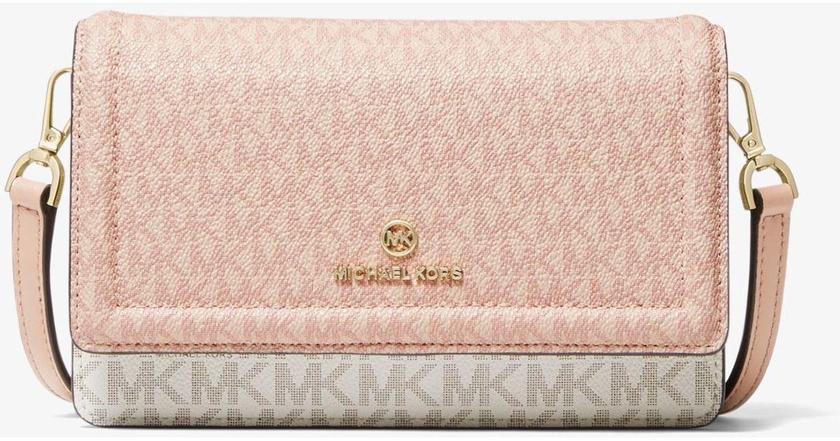 jet set medium printed logo smartphone crossbody bolsa