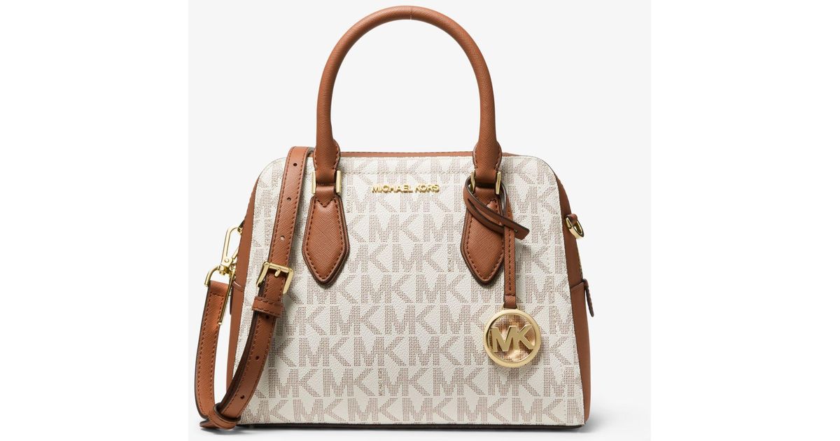 Michael Kors Ayden Medium Logo And Faux Leather Satchel - Lyst