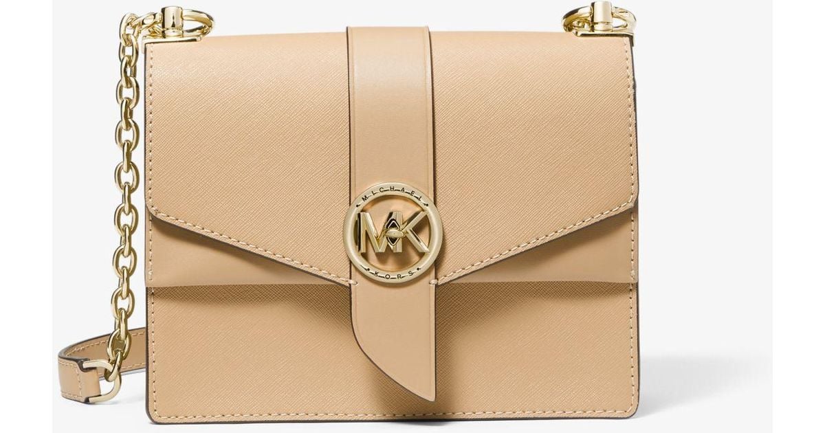 Michael Kors Greenwich Small Saffiano Leather Crossbody Bag in Natural