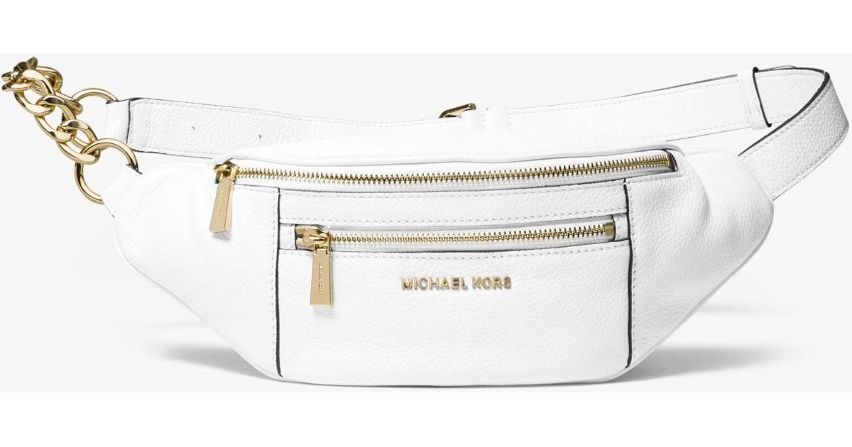 white michael kors belt bag
