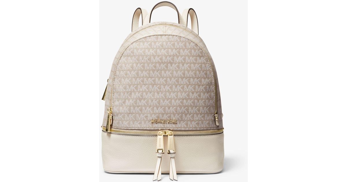 rhea medium logo jacquard backpack