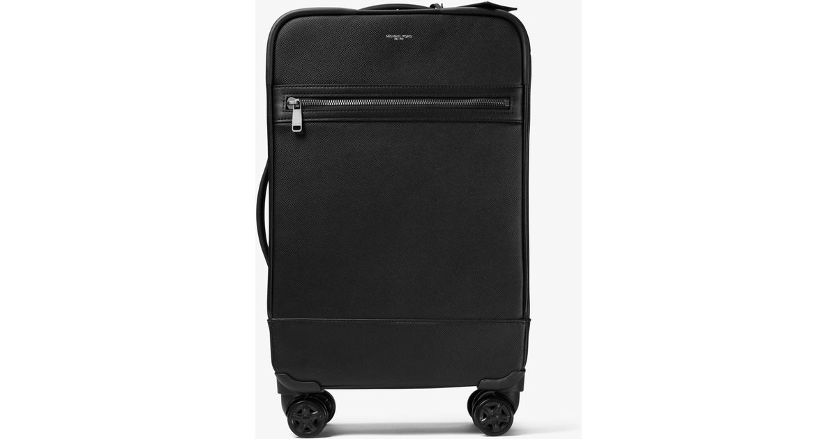 Michael Kors Mk Harrison Cross-grain Leather Suitcase in Black for Men |  Lyst