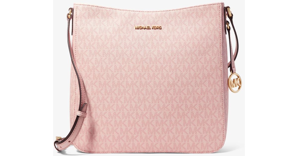 Michael Kors Canvas Jet Set Travel Large Logo Messenger Bag in Dark