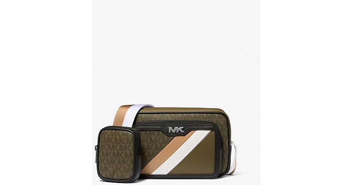 Michael Kors Rivington Striped Logo Camera Bag in Brown for Men Lyst