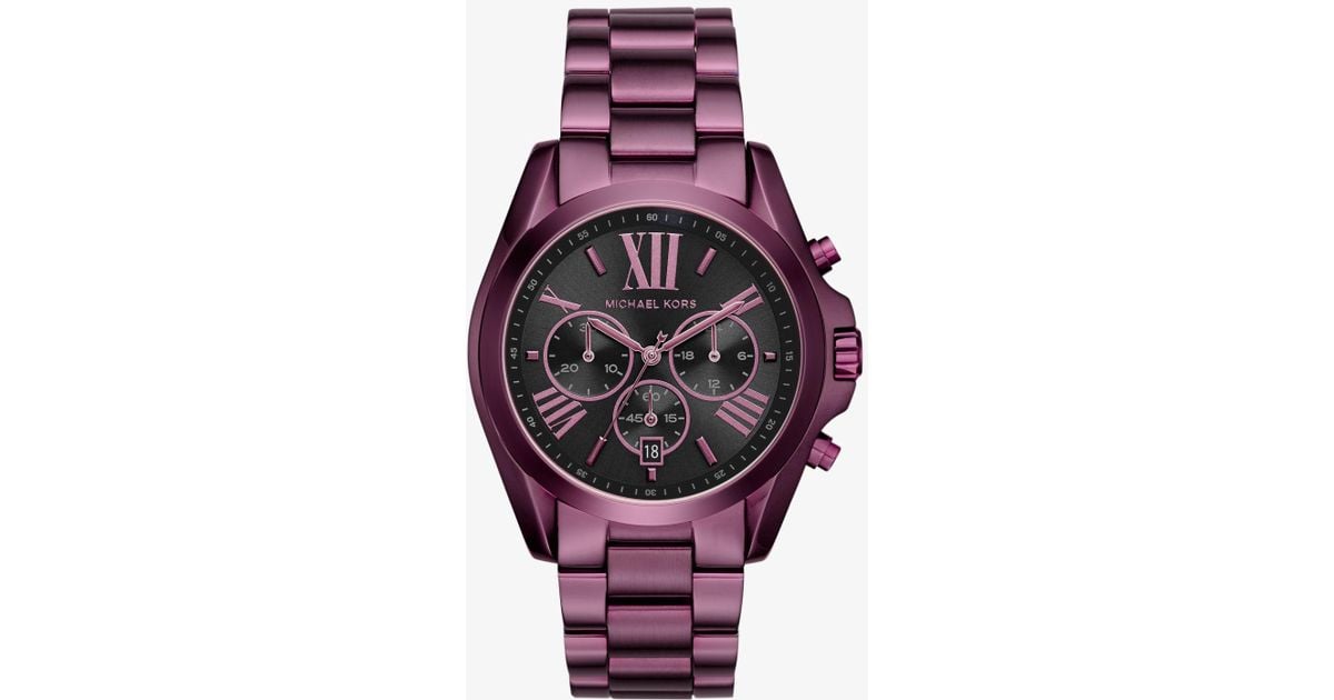 Michael Kors Oversized Bradshaw Plum-tone Watch in Purple - Lyst