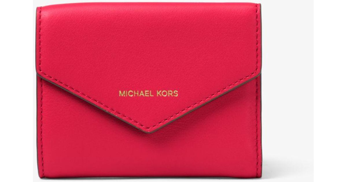 mk small leather envelope wallet