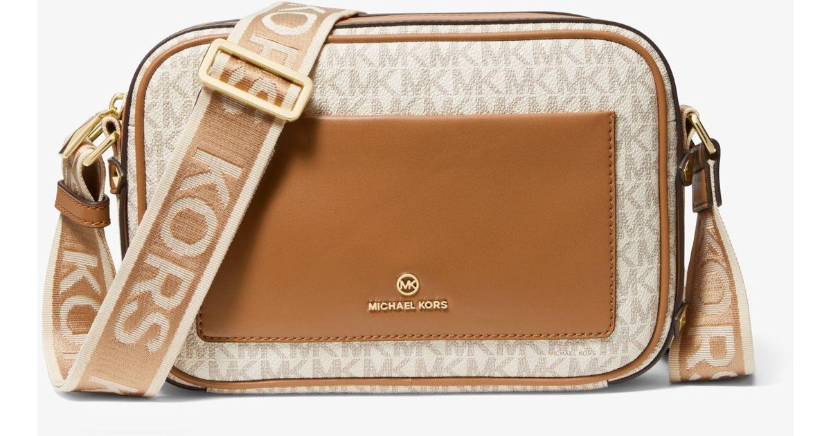Michael Kors Maeve Large Logo And Faux Leather Crossbody Bag Lyst