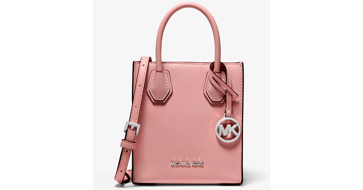 Michael Kors Mercer Extra-small Pebbled Leather Crossbody Bag in Pink ...