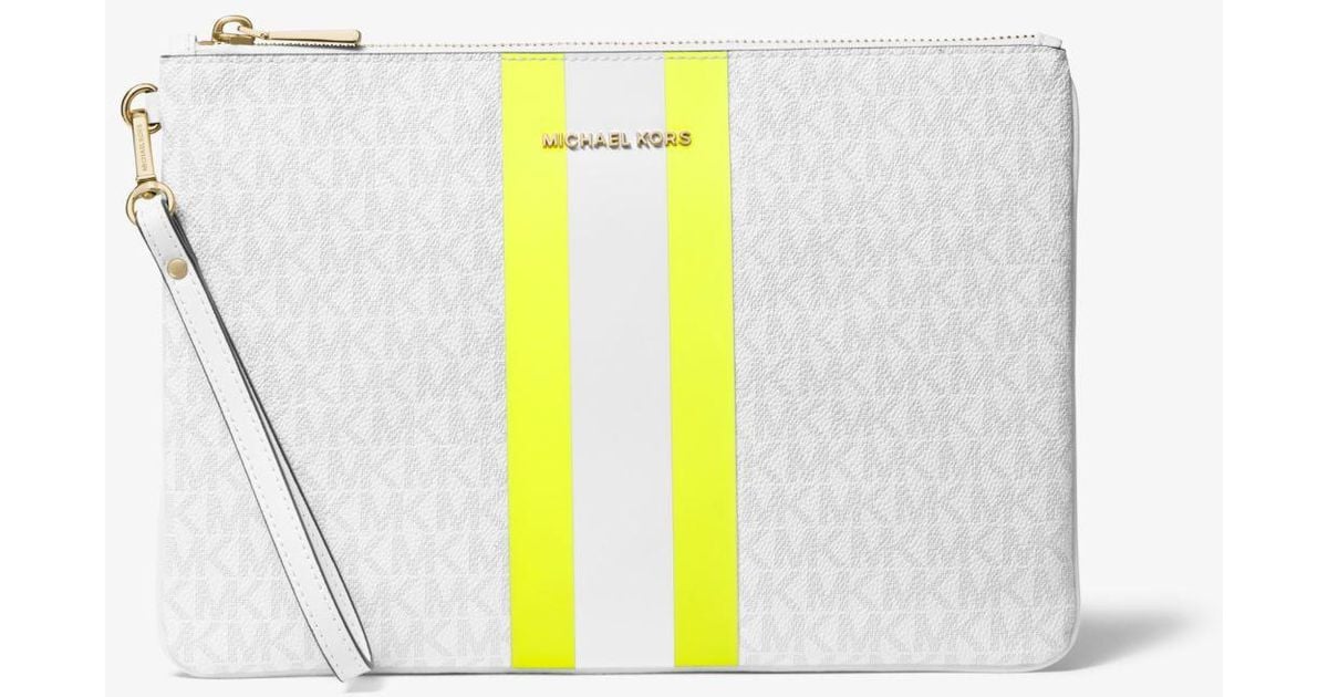 Large logo 2025 stripe zip pouch