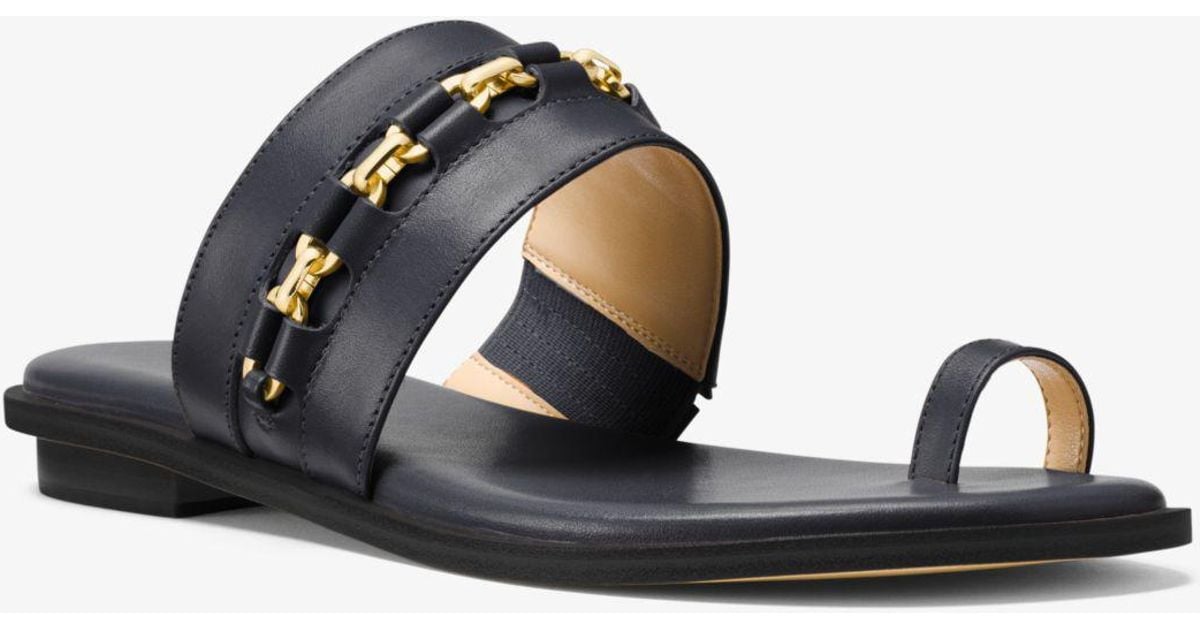 mk navy blue sandals