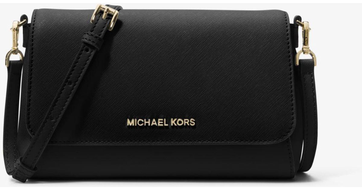 Michael Kors Medium Saffiano Leather Convertible Crossbody Bag in Black