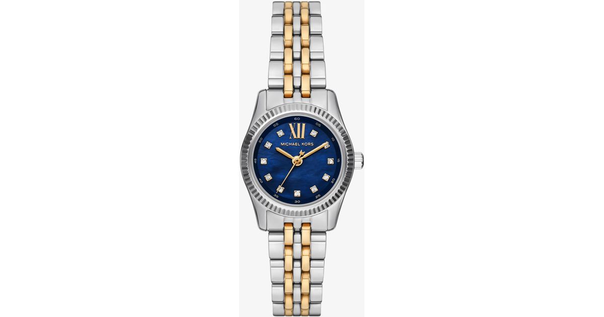 Mk3690 Michael Kors Lexington Three-hand Stainless Steel Watch 26mm in Blue | Lyst