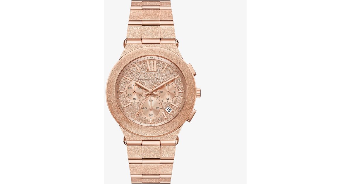 Michael Kors Mk Oversized Billie Frosted-Tone Watch in White 