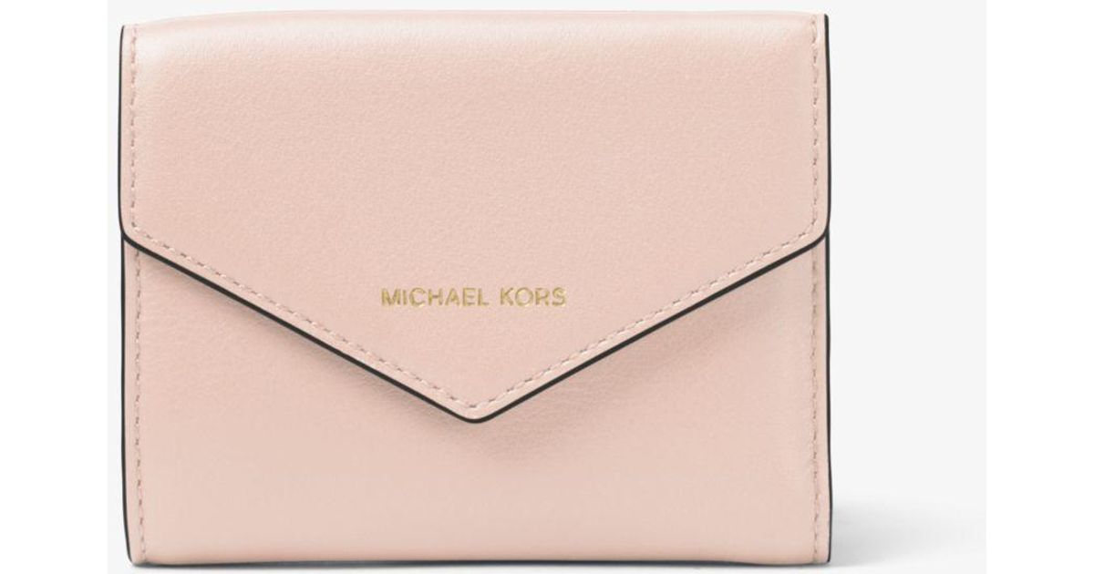 Michael Kors Women's Pink Small Leather Envelope Wallet