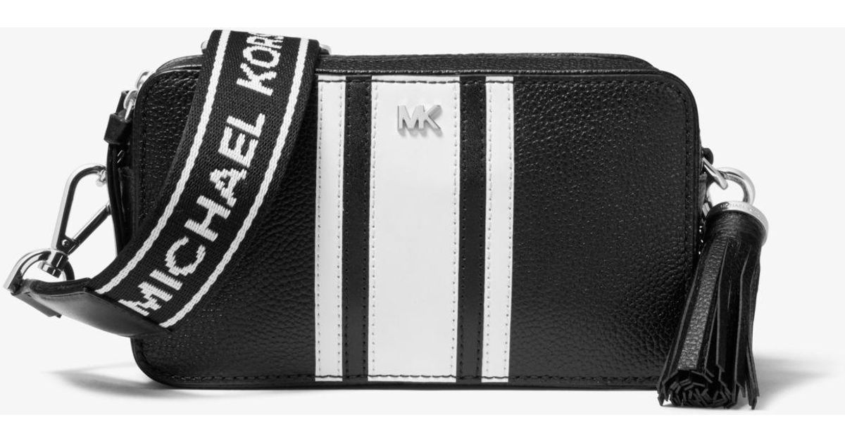 Michael Kors Small Camera Bag Black/optic White | Lyst