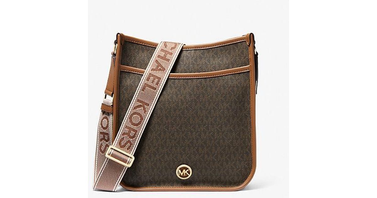 MICHAEL Michael Kors Mk Luisa Large Signature Logo Messenger Bag in Brown Lyst UK