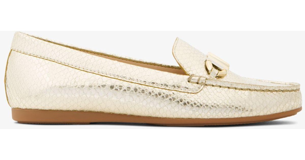Michael Kors Reed Metallic Snake Embossed Faux Leather Loafer in