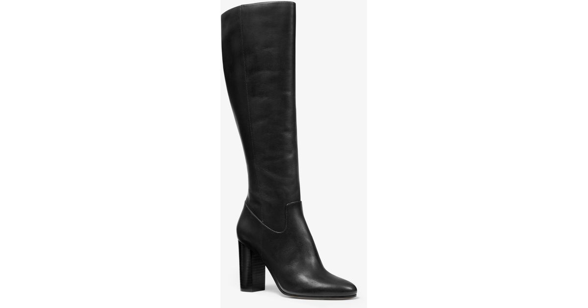 Michael Kors Lottie Leather Boot in Black - Lyst