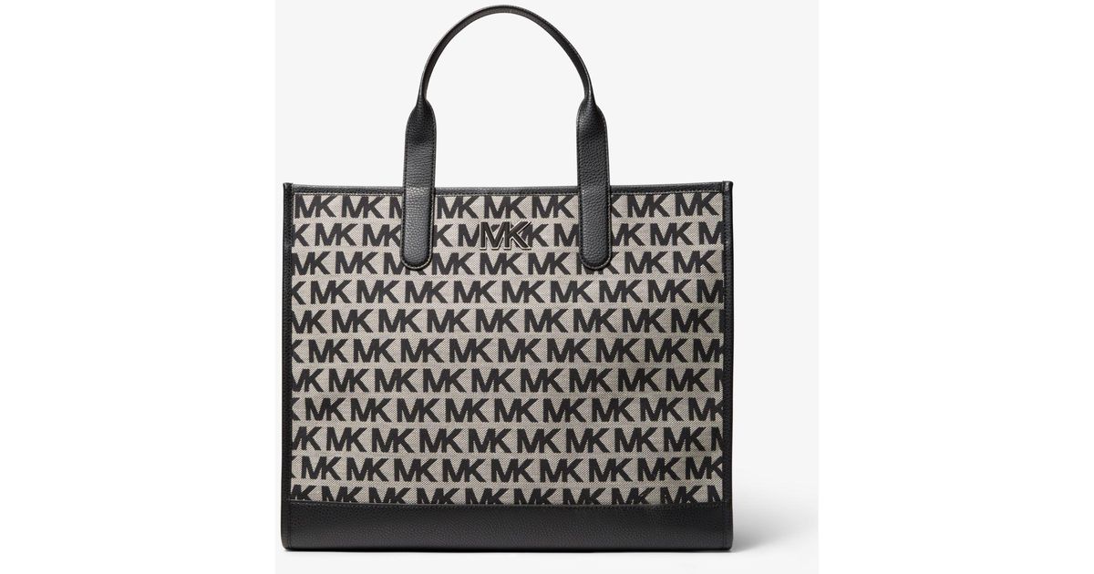Michael Kors Hudson Logo Jacquard Tote Bag in Black for Men Lyst Canada