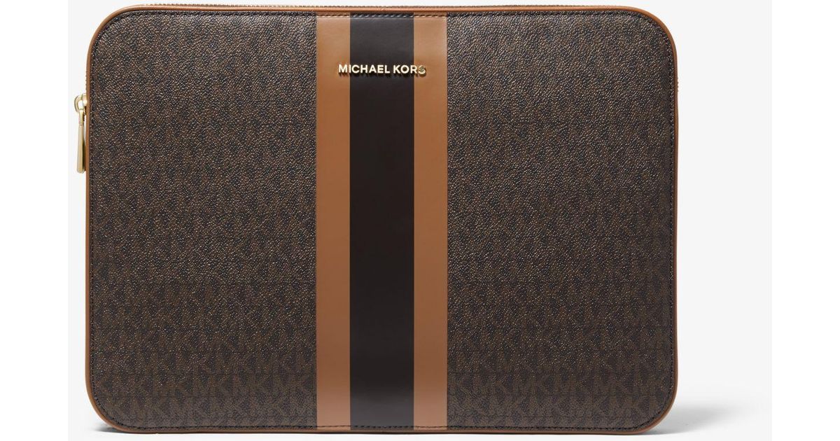 Michael Kors Jet Set Logo Stripe 13 Inch Laptop Case in Brown | Lyst  Australia