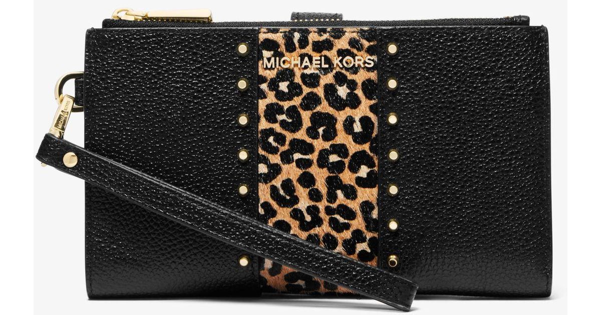 Michael Kors Adele Leather And Leopard Print Calf Hair Smartphone