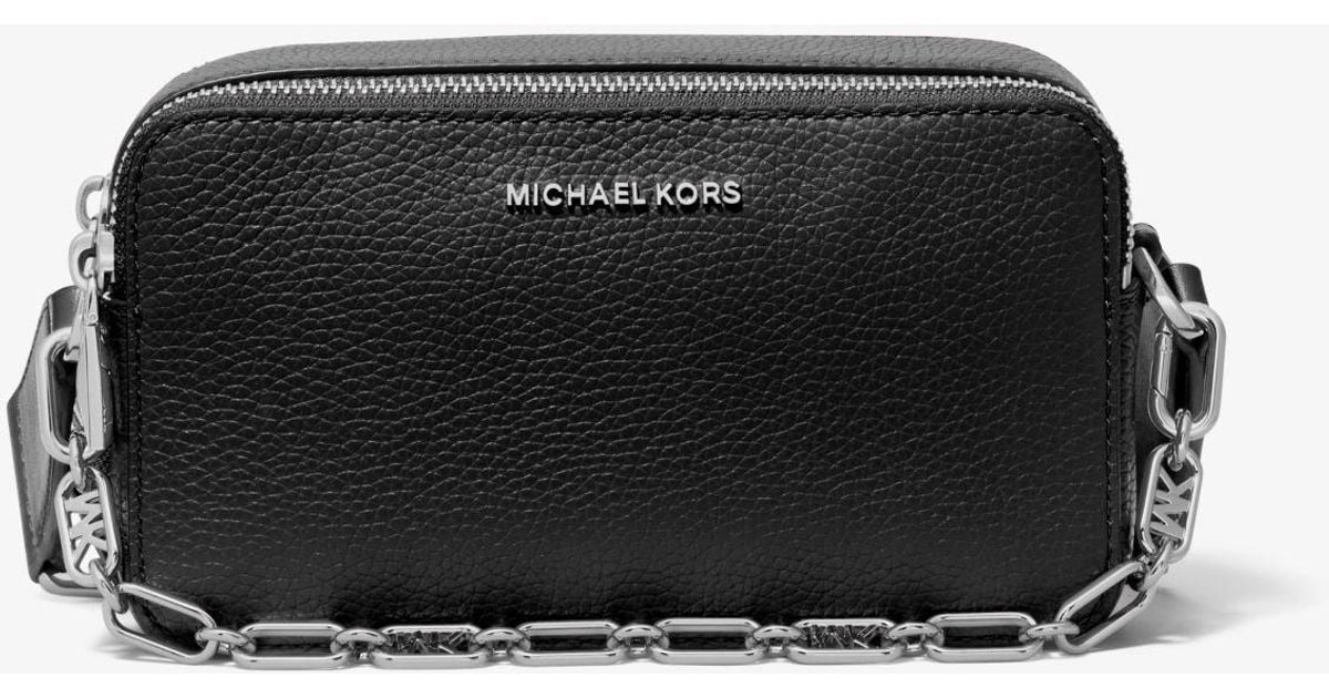 Michael Kors Jet Set Small Pebbled Leather Doublezip Camera Bag in