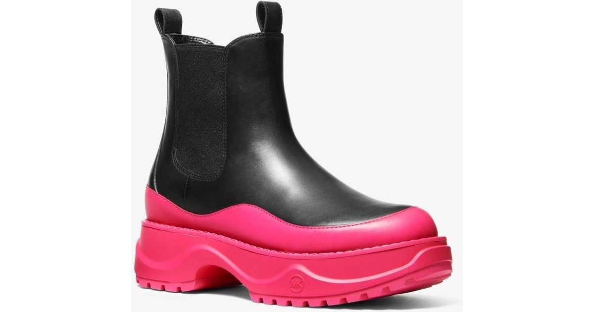 michael michael kors dupree two tone leather boot