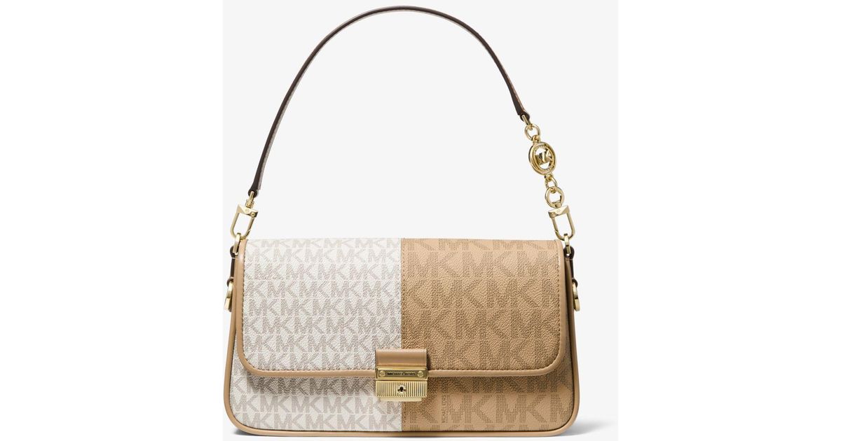 Michael Kors Bradshaw Small Twotone Graphic Logo Convertible Shoulder
