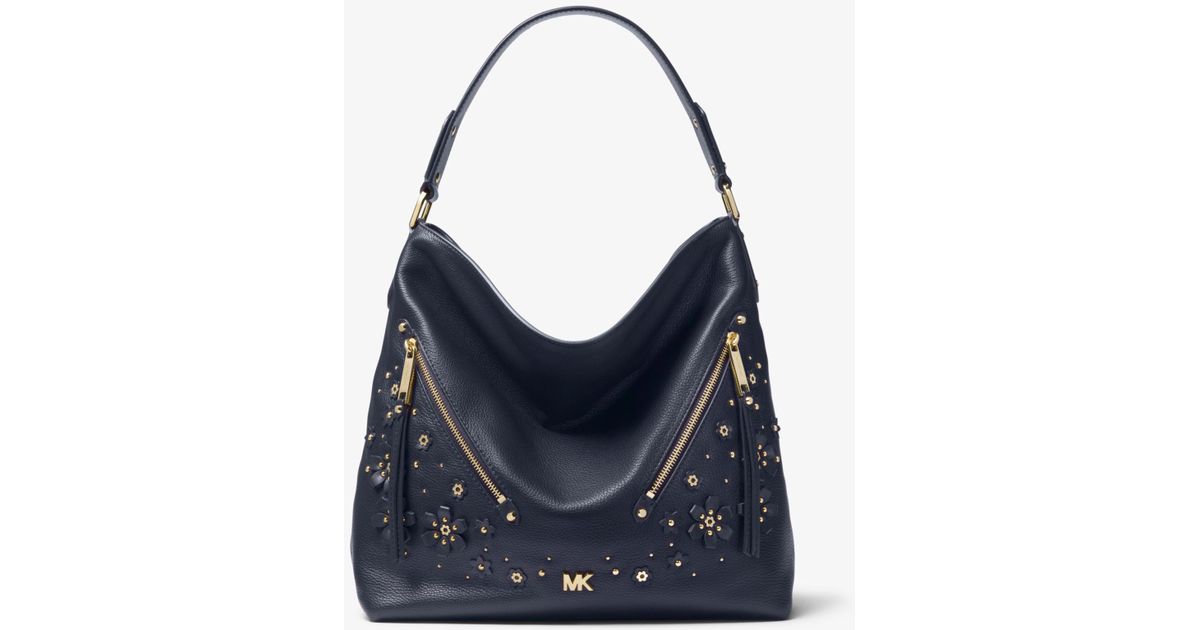 evie large pebbled leather shoulder bag