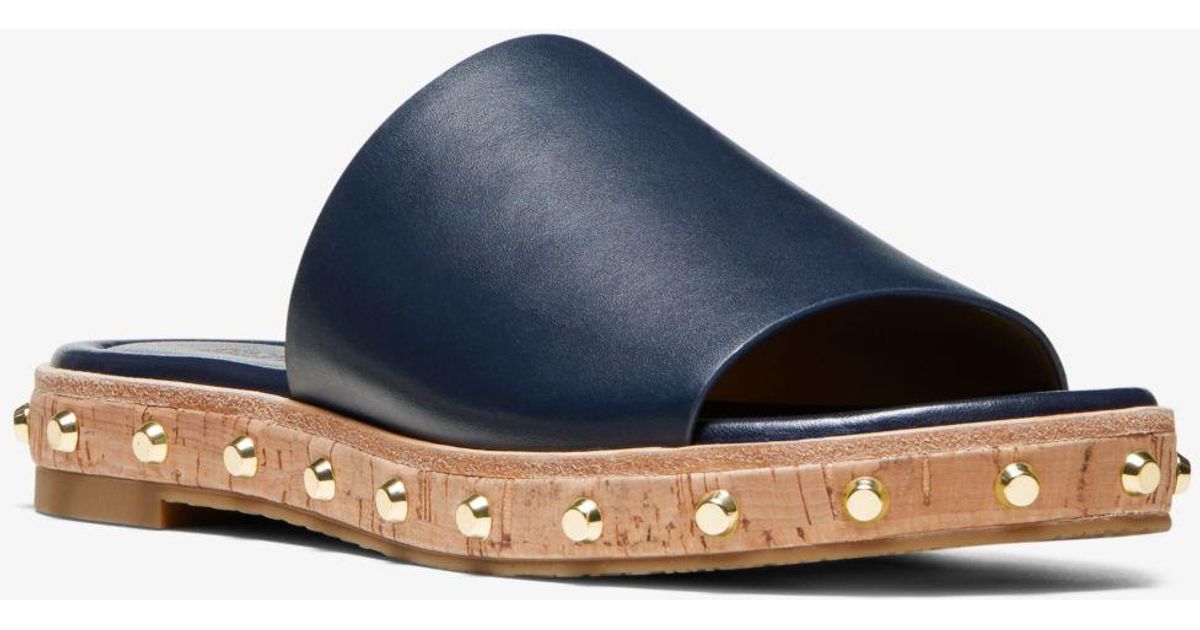 Michael Kors Ellen Leather Slide Sandal 