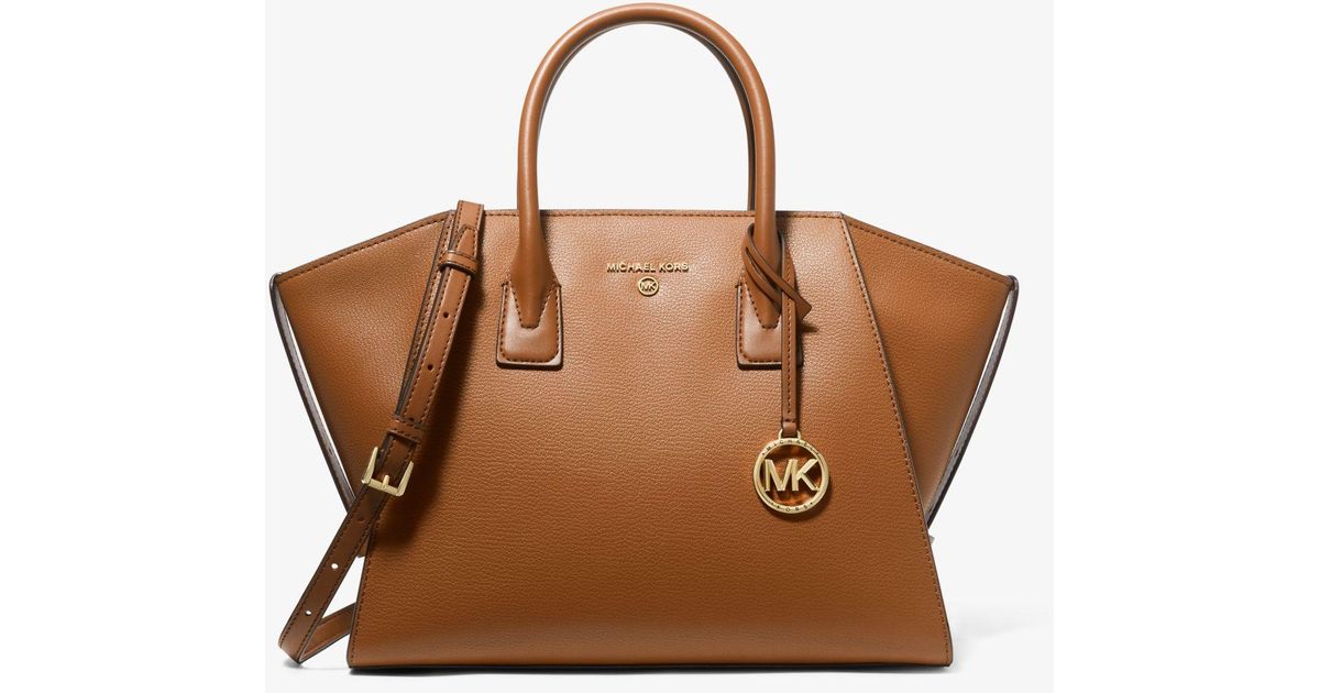 Michael Kors Avril Large Leather Topzip Satchel Lyst Australia