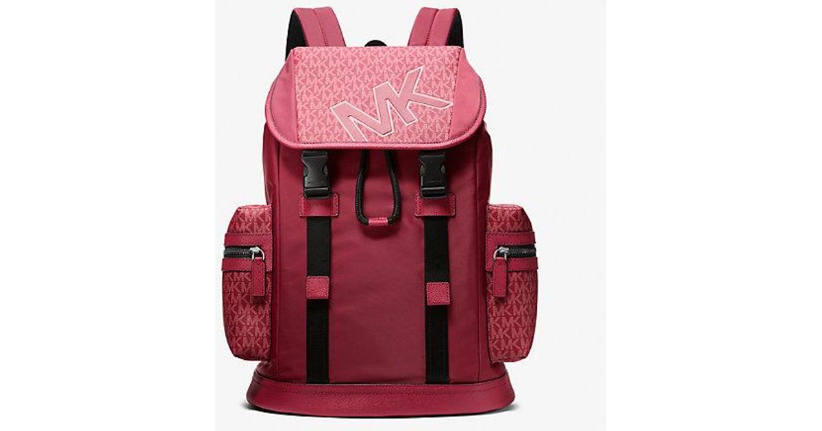 Michael Kors Fuchsia Nylon Backpack with Logo Michael Kors Prescott Large Backpack in Pink | Lyst main image 3