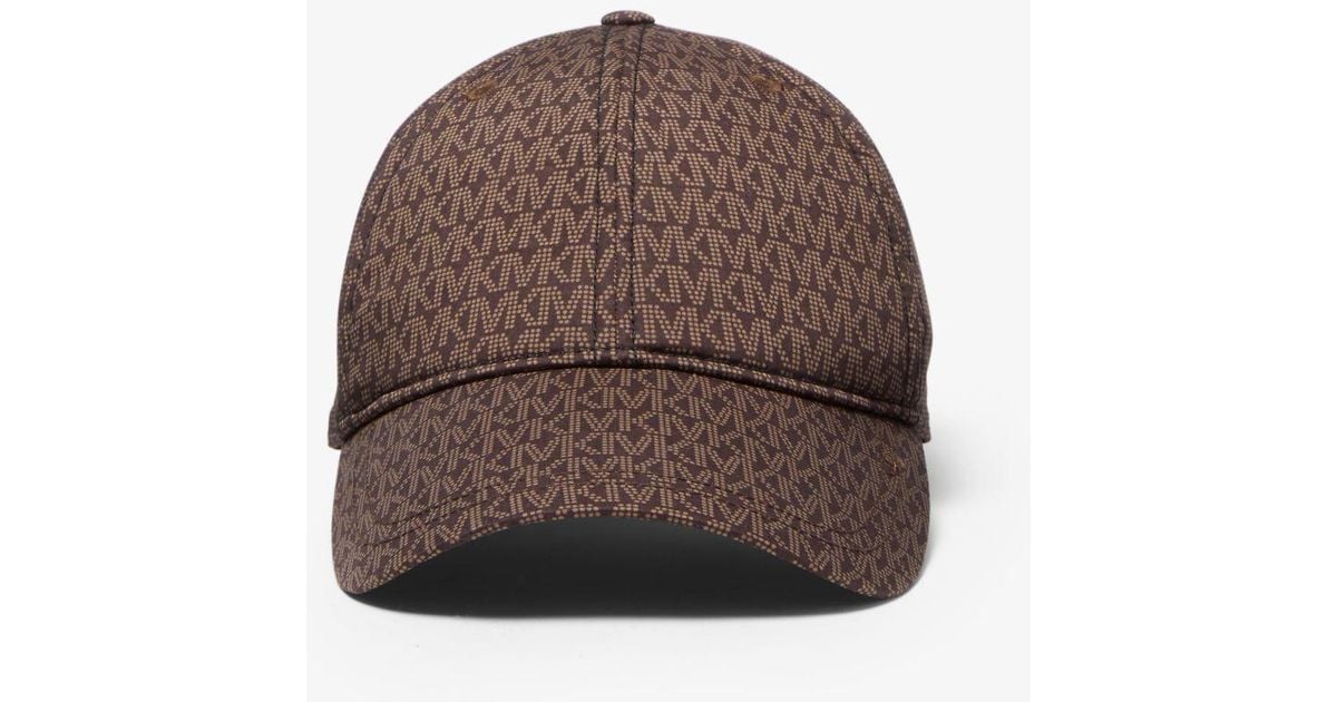 Michael Kors Logo Print Stretch Cotton Baseball Cap in Chocolate (Brown