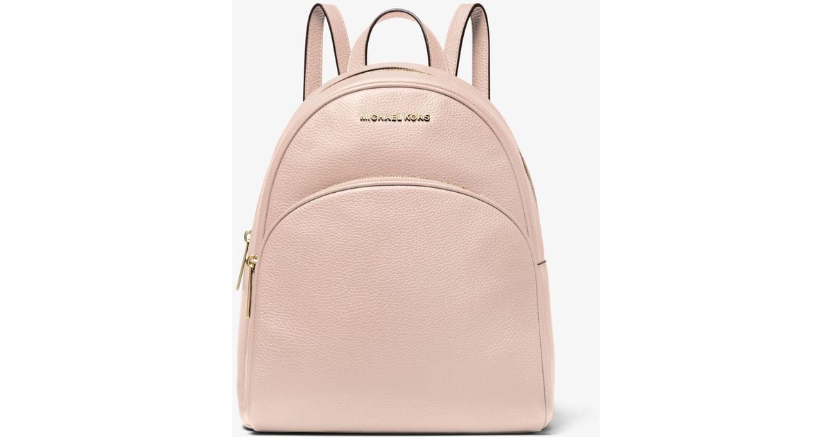 Michael Kors Abbey Medium Pebbled Leather Backpack in Pink | Lyst