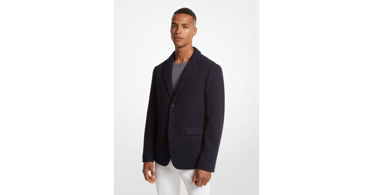 Michael Kors Blue Double Face Wool Blend Blazer for men