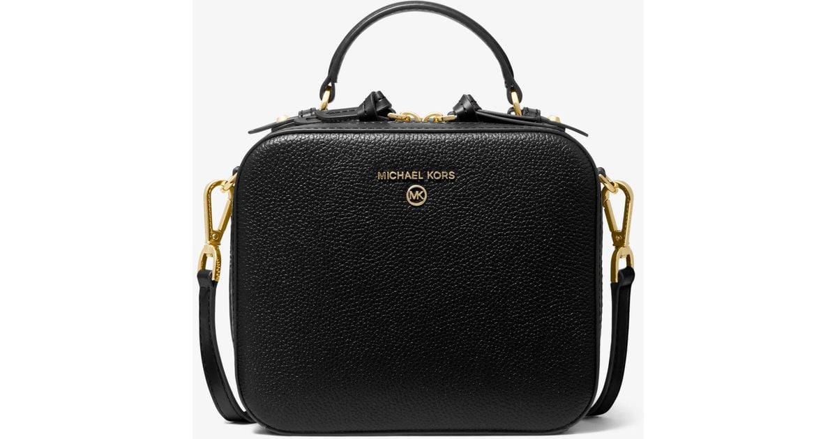 Michael Kors Jet Set Medium Pebbled Leather Crossbody Bag in Black Lyst
