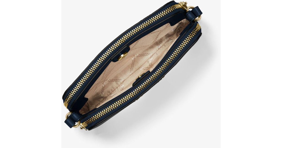 Michael Kors Jet Set Small Pebbled Leather Double Zip Camera Bag in