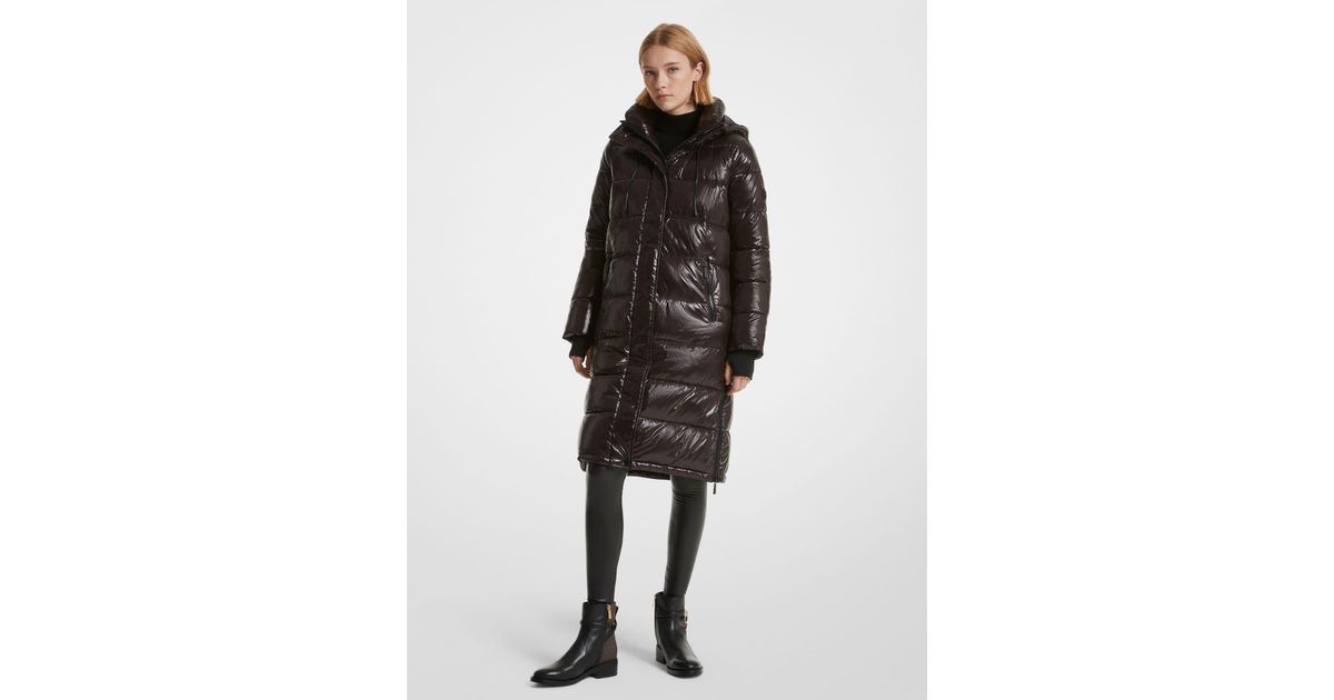 Michael Kors Quilted Nylon Puffer Coat in Black Lyst UK