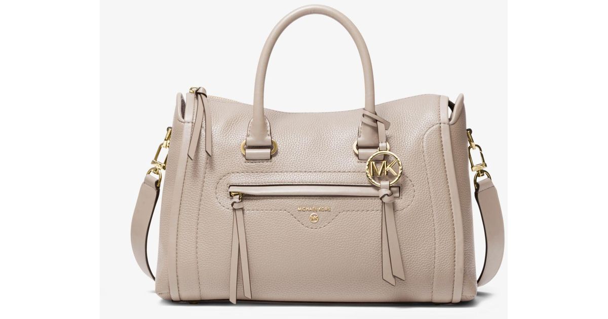 michael michael kors carine leather medium satchel