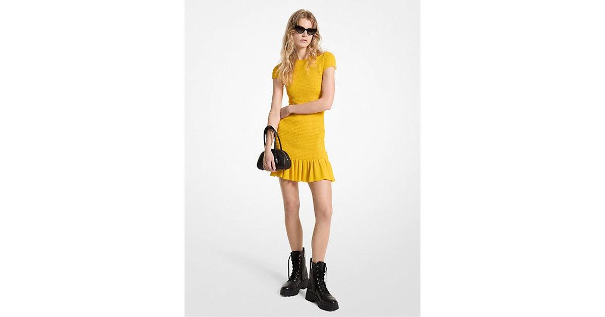Michael kors shirt dress yellow hotsell