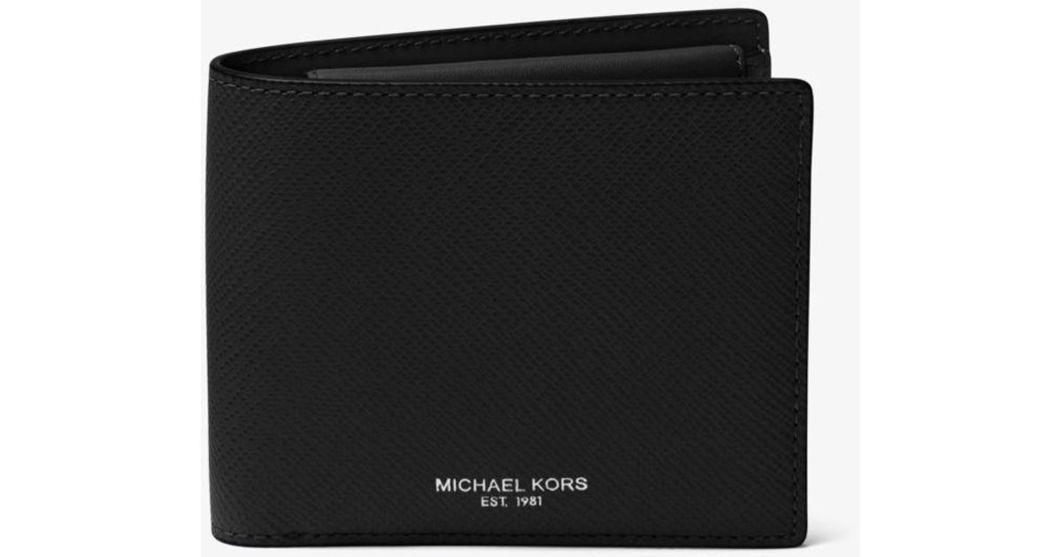 Michael Kors Harrison Crossgrain Leather Billfold Wallet With Coin Pocket  in White for Men | Lyst