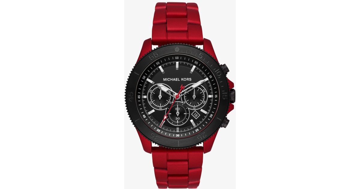 Reloj Theroux de acero inoxidable revestido Michael Kors de hombre de color  Rojo | Lyst