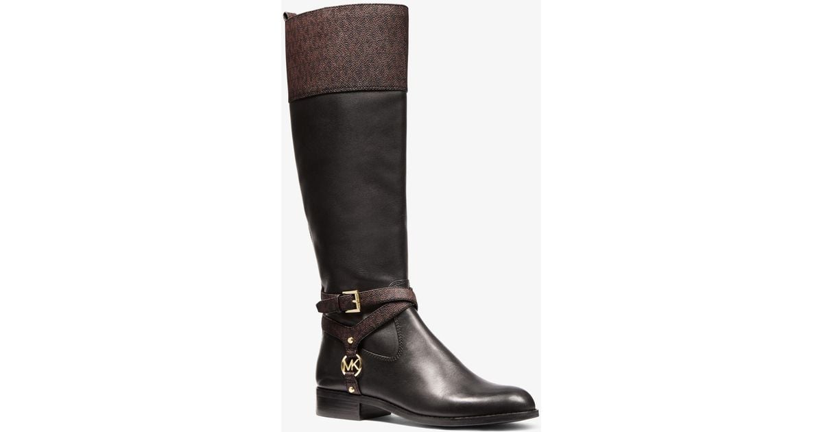 michael michael kors dupree two tone leather boot